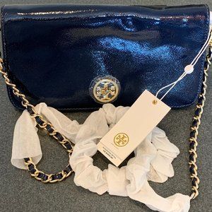 NEW Tory Burch Navy Adalyn Clutch